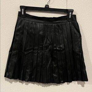 Papaya Black Faux Leather Mini Skirt